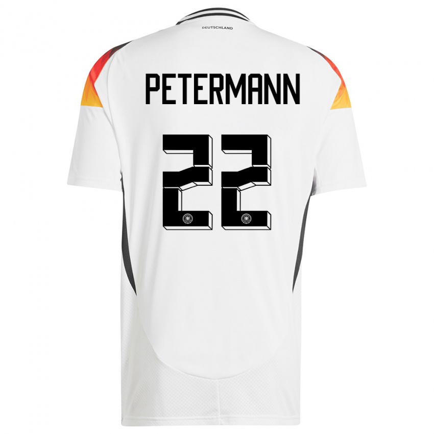 Niño Camiseta Alemania Lena Petermann #22 Blanco 1ª Equipación 24-26 La Camisa Perú