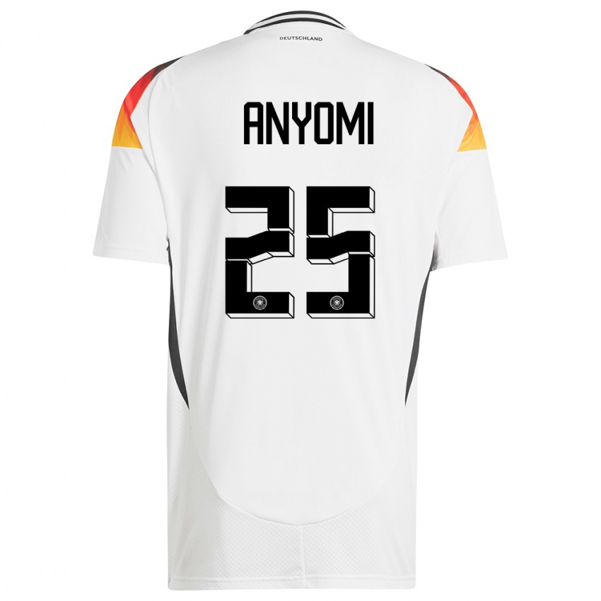 Niño Camiseta Alemania Nicole Anyomi #25 Blanco 1ª Equipación 24-26 La Camisa Perú