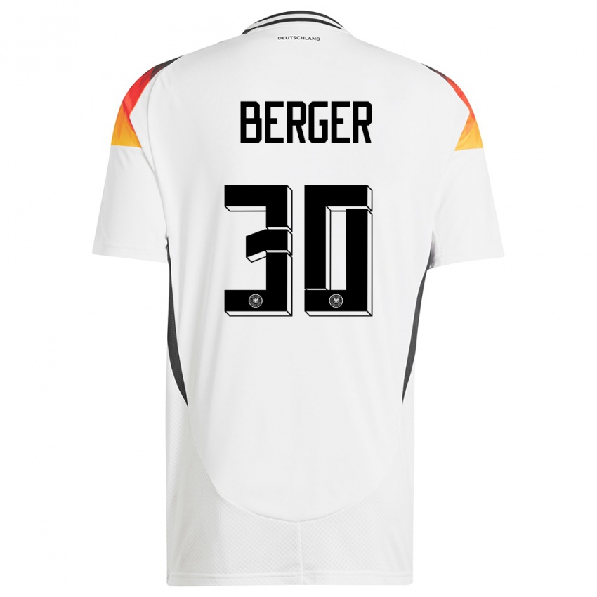 Niño Camiseta Alemania Ann Katrin Berger #30 Blanco 1ª Equipación 24-26 La Camisa Perú