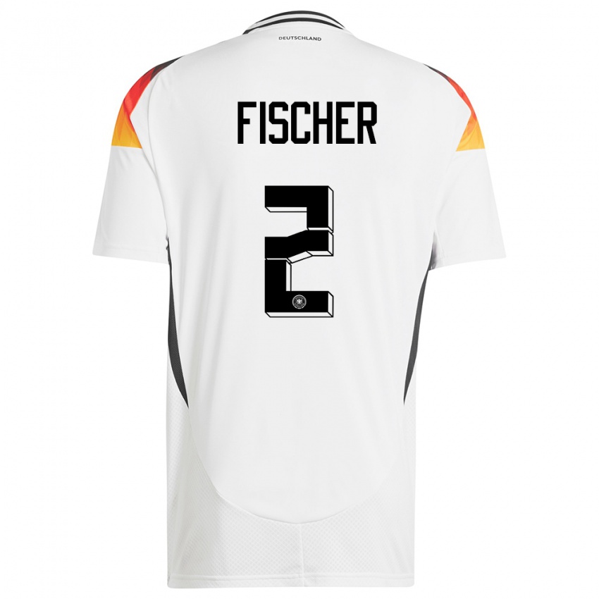 Niño Camiseta Alemania Kilian Fischer #2 Blanco 1ª Equipación 24-26 La Camisa Perú