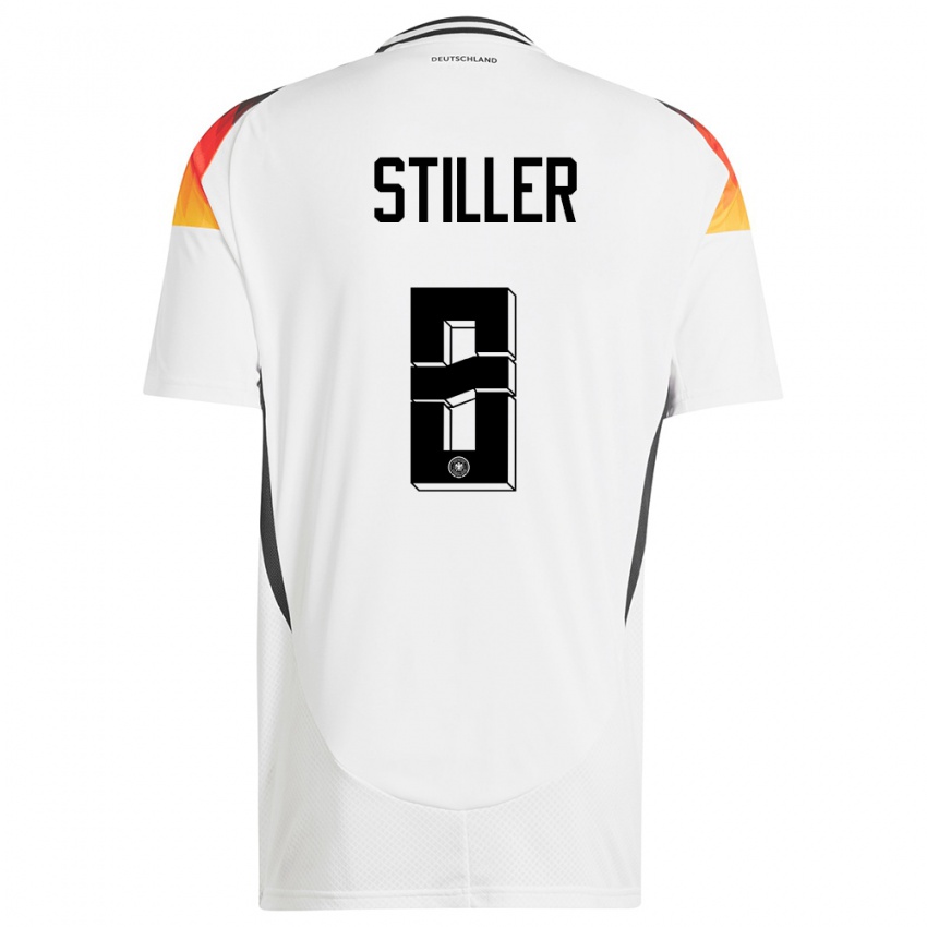 Niño Camiseta Alemania Angelo Stiller #8 Blanco 1ª Equipación 24-26 La Camisa Perú