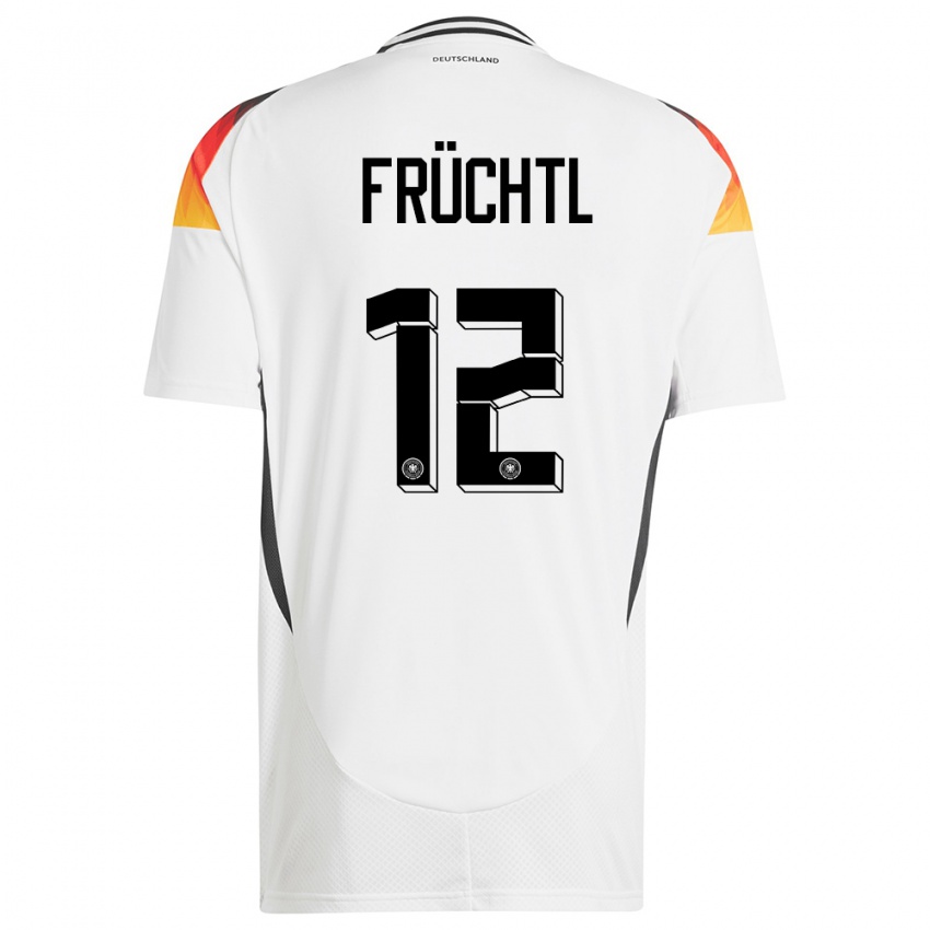 Niño Camiseta Alemania Christian Fruchtl #12 Blanco 1ª Equipación 24-26 La Camisa Perú