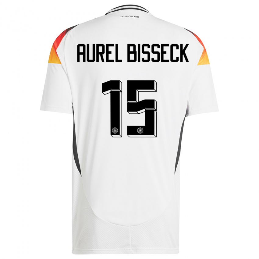 Niño Camiseta Alemania Yann Aurel Bisseck #15 Blanco 1ª Equipación 24-26 La Camisa Perú