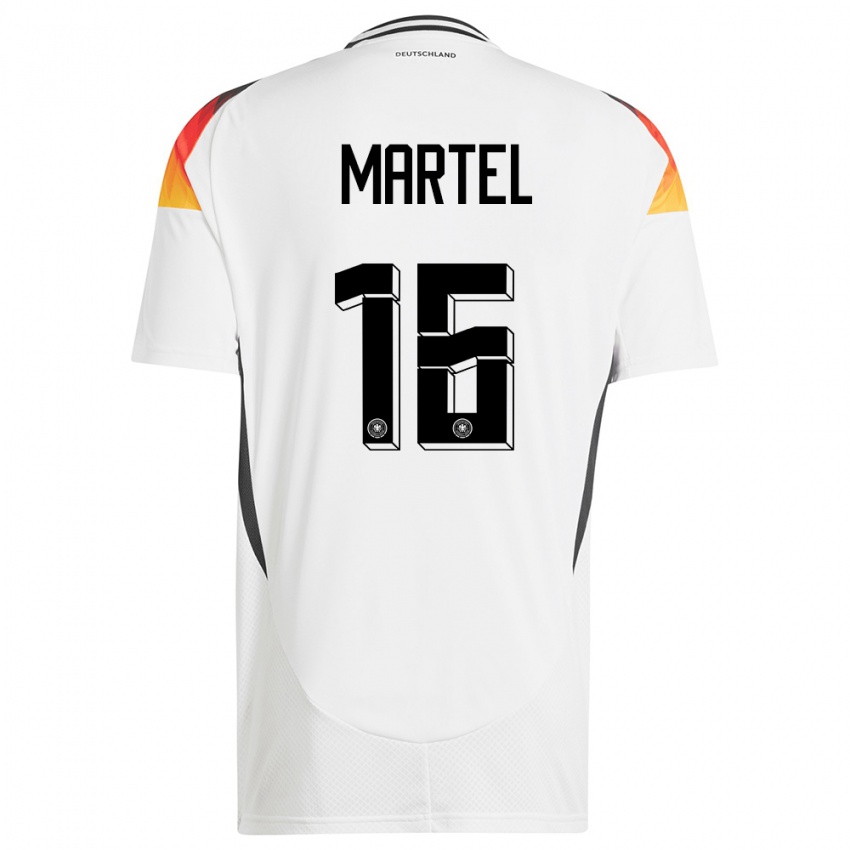 Niño Camiseta Alemania Eric Martel #16 Blanco 1ª Equipación 24-26 La Camisa Perú