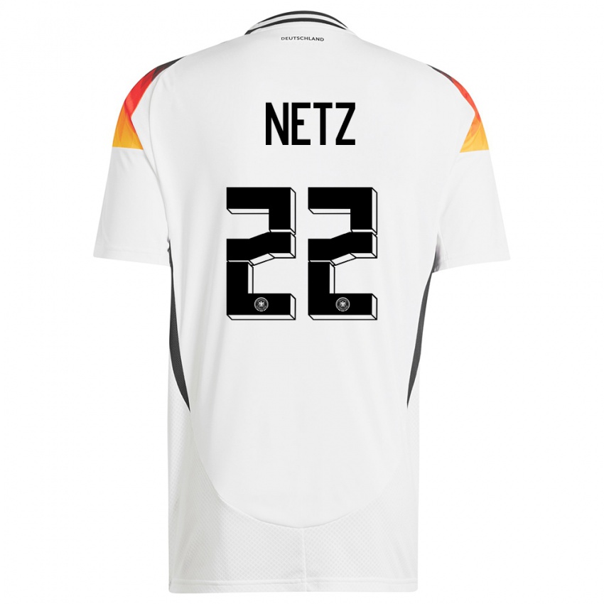 Niño Camiseta Alemania Luca Netz #22 Blanco 1ª Equipación 24-26 La Camisa Perú