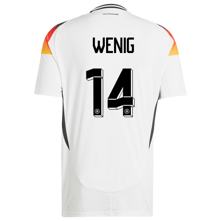 Niño Camiseta Alemania Marcel Wenig #14 Blanco 1ª Equipación 24-26 La Camisa Perú