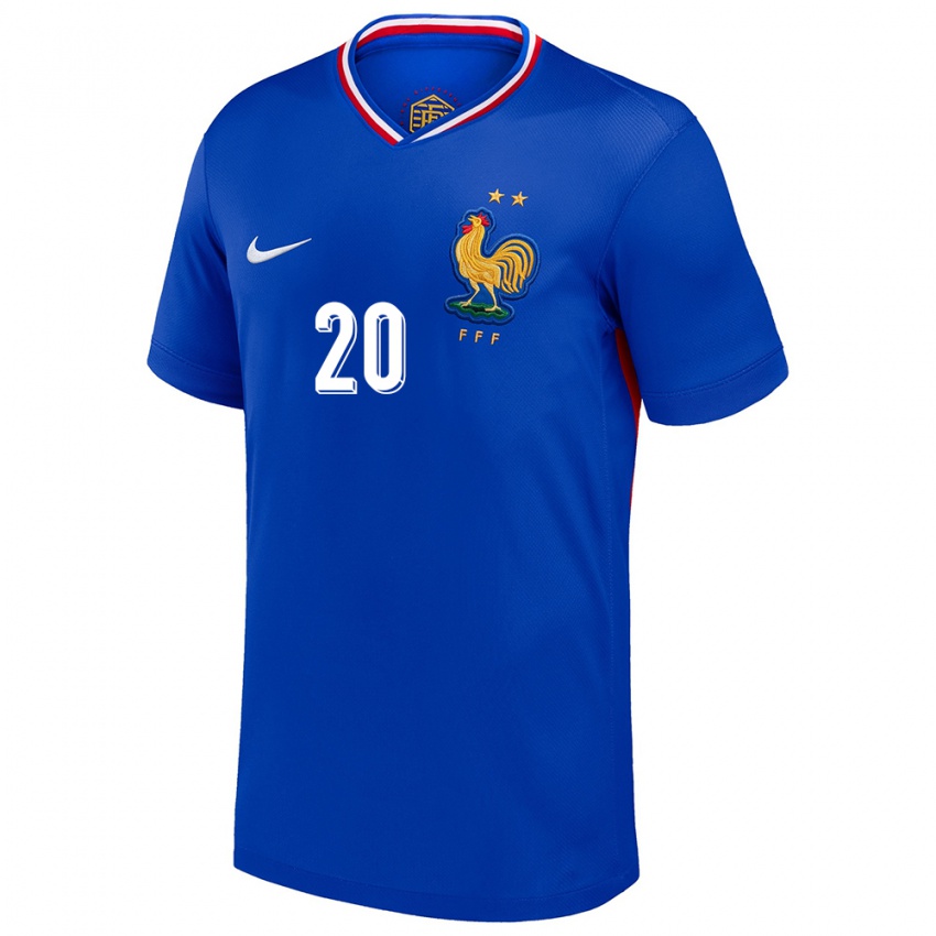 Niño Camiseta Francia Pierre Kalulu #20 Azul 1ª Equipación 24-26 La Camisa Perú