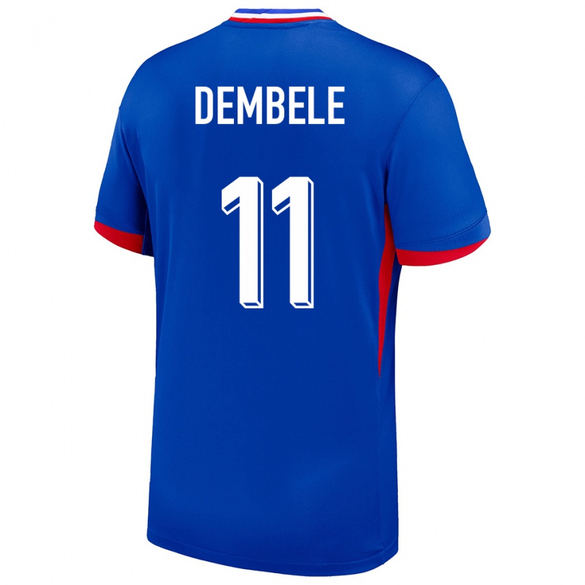 Niño Camiseta Francia Ousmane Dembele #11 Azul 1ª Equipación 24-26 La Camisa Perú