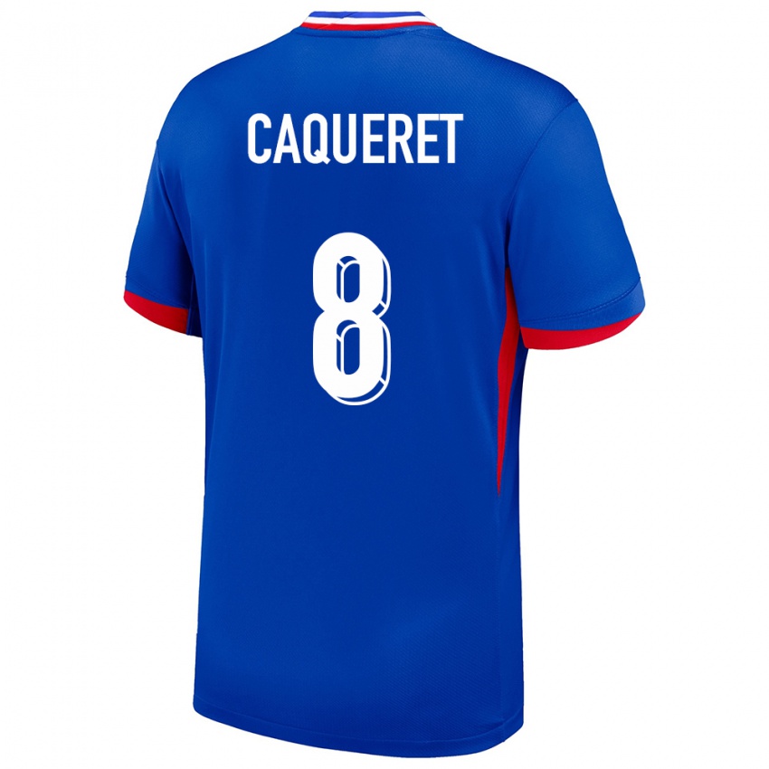 Niño Camiseta Francia Maxence Caqueret #8 Azul 1ª Equipación 24-26 La Camisa Perú