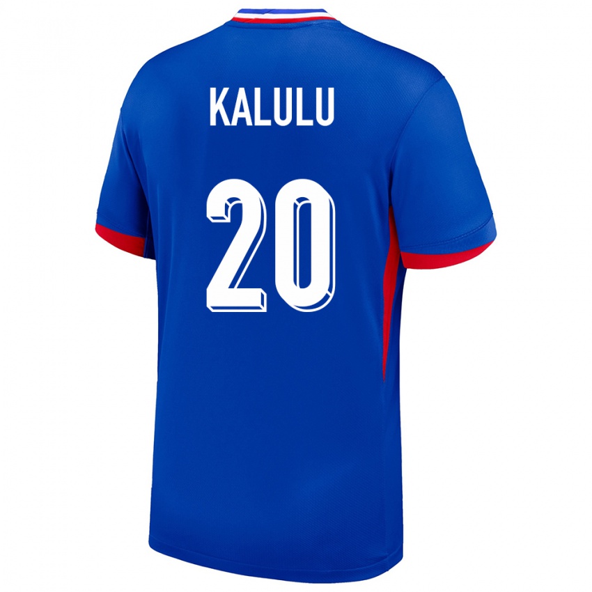 Niño Camiseta Francia Pierre Kalulu #20 Azul 1ª Equipación 24-26 La Camisa Perú