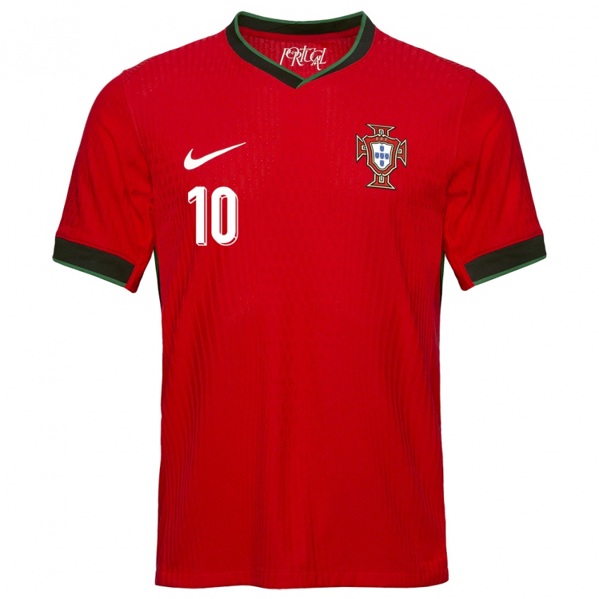 Niño Camiseta Portugal Joao Mario #10 Rojo 1ª Equipación 24-26 La Camisa Perú