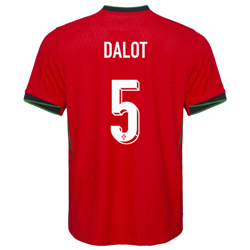 Niño Camiseta Portugal Diogo Dalot #5 Rojo 1ª Equipación 24-26 La Camisa Perú