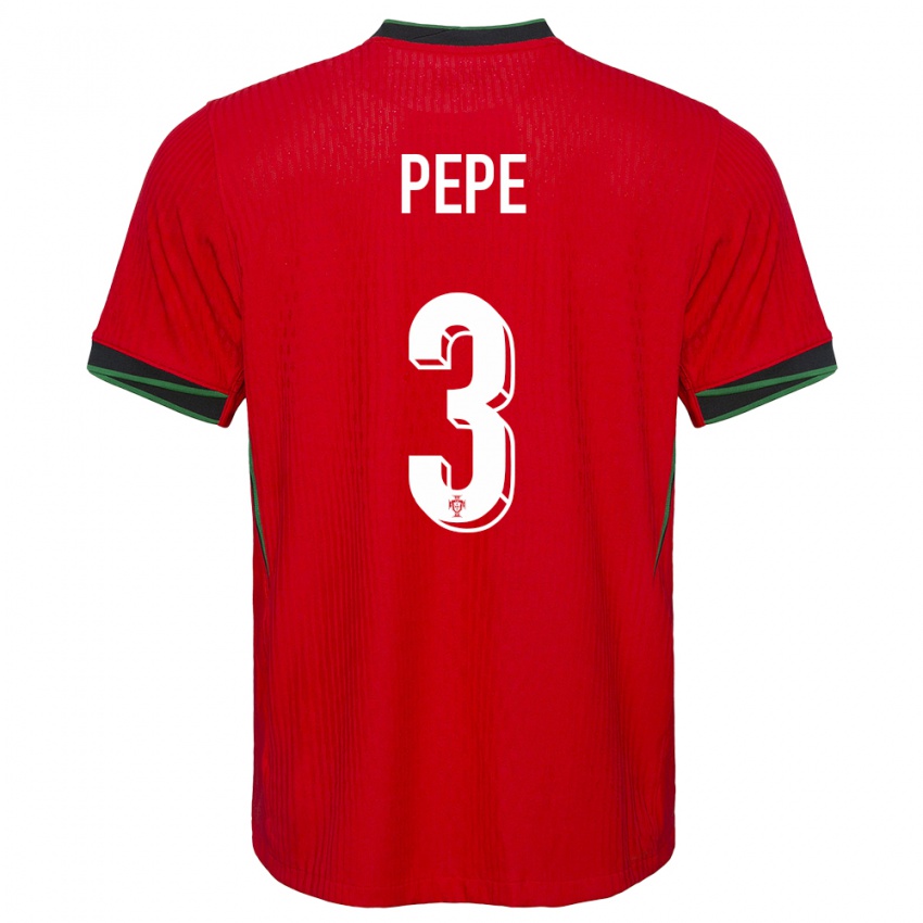 Niño Camiseta Portugal Pepe #3 Rojo 1ª Equipación 24-26 La Camisa Perú