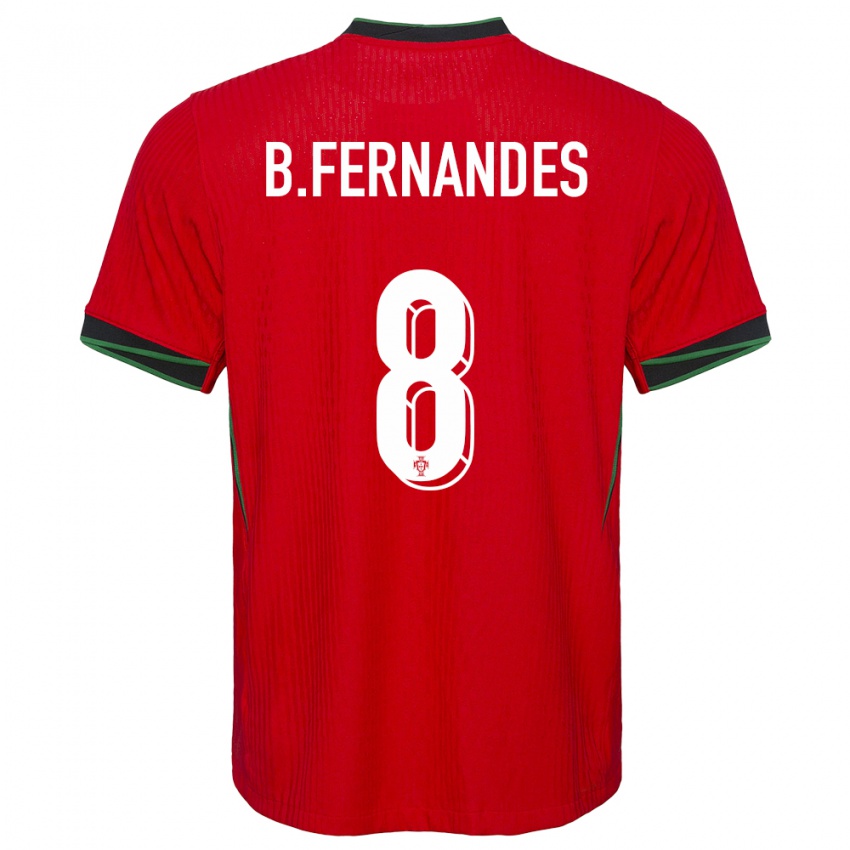 Niño Camiseta Portugal Bruno Fernandes #8 Rojo 1ª Equipación 24-26 La Camisa Perú