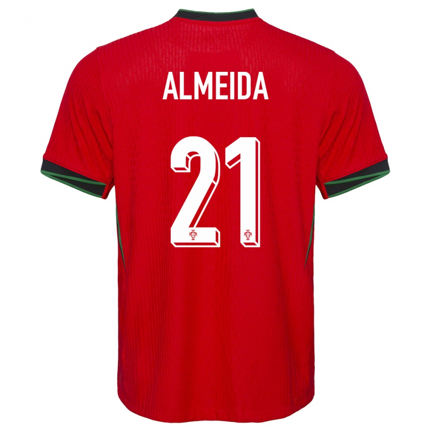 Niño Camiseta Portugal Andre Almeida #21 Rojo 1ª Equipación 24-26 La Camisa Perú