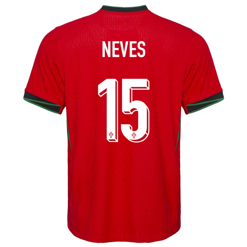 Niño Camiseta Portugal Joao Neves #15 Rojo 1ª Equipación 24-26 La Camisa Perú