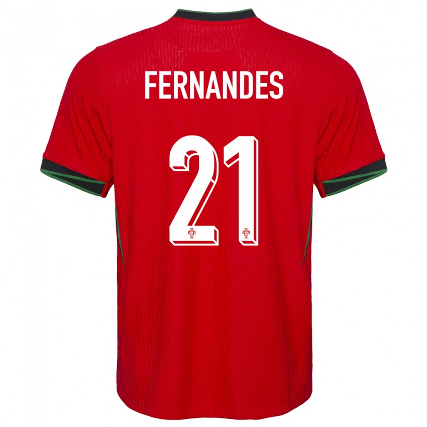 Niño Camiseta Portugal Mateus Fernandes #21 Rojo 1ª Equipación 24-26 La Camisa Perú