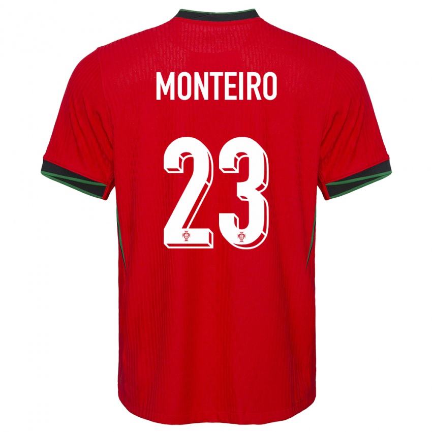 Niño Camiseta Portugal David Monteiro #23 Rojo 1ª Equipación 24-26 La Camisa Perú