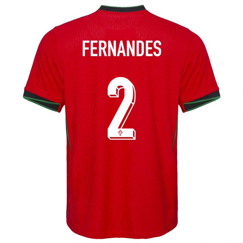 Niño Camiseta Portugal Martim Fernandes #2 Rojo 1ª Equipación 24-26 La Camisa Perú