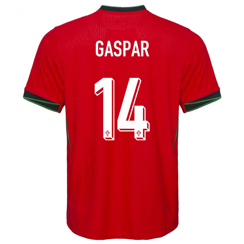 Niño Camiseta Portugal Guilherme Gaspar #14 Rojo 1ª Equipación 24-26 La Camisa Perú