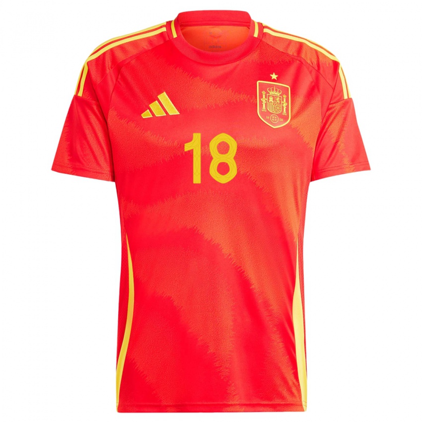 Niño Camiseta España Aitana Bonmati #18 Rojo 1ª Equipación 24-26 La Camisa Perú