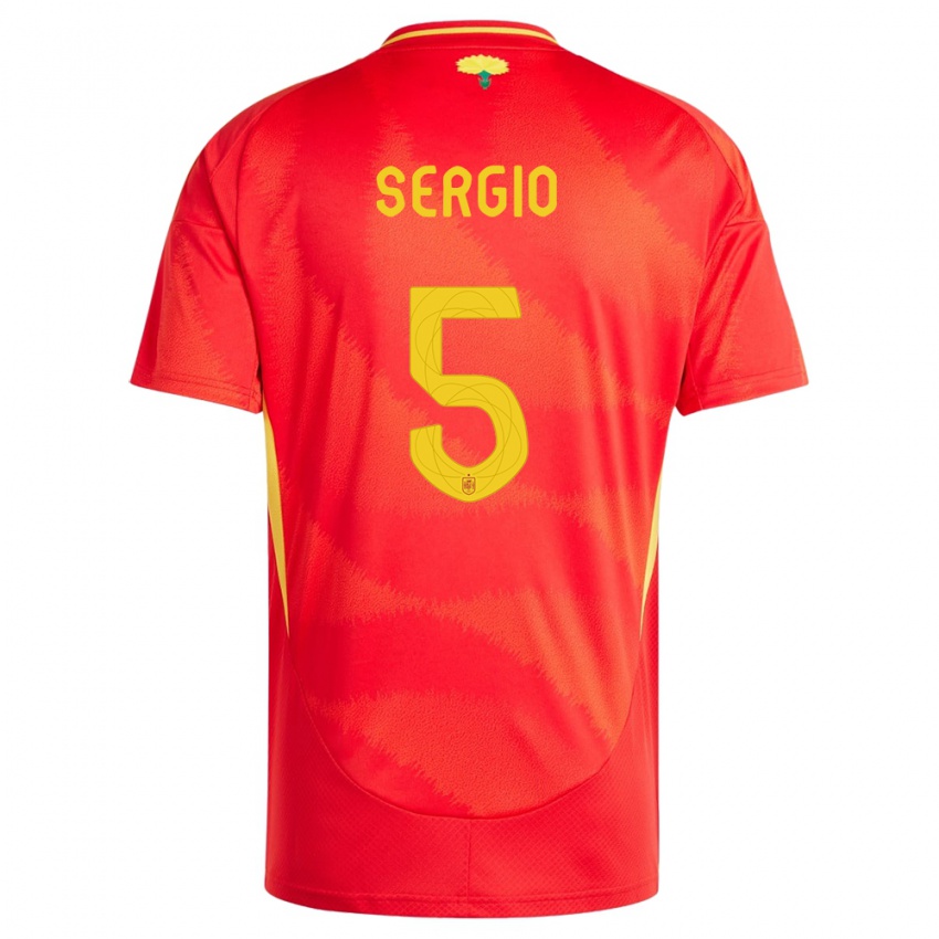 Niño Camiseta España Sergio Busquets #5 Rojo 1ª Equipación 24-26 La Camisa Perú