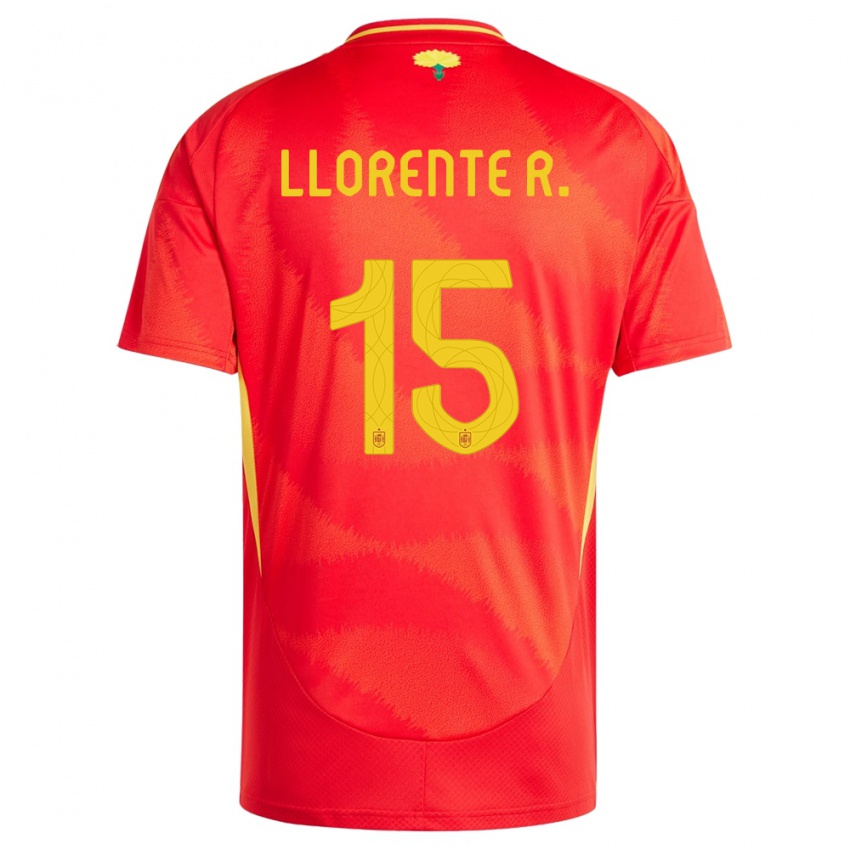 Niño Camiseta España Diego Llorente #15 Rojo 1ª Equipación 24-26 La Camisa Perú