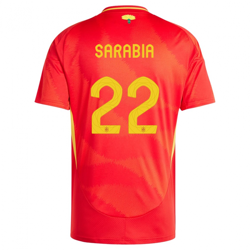 Niño Camiseta España Pablo Sarabia #22 Rojo 1ª Equipación 24-26 La Camisa Perú