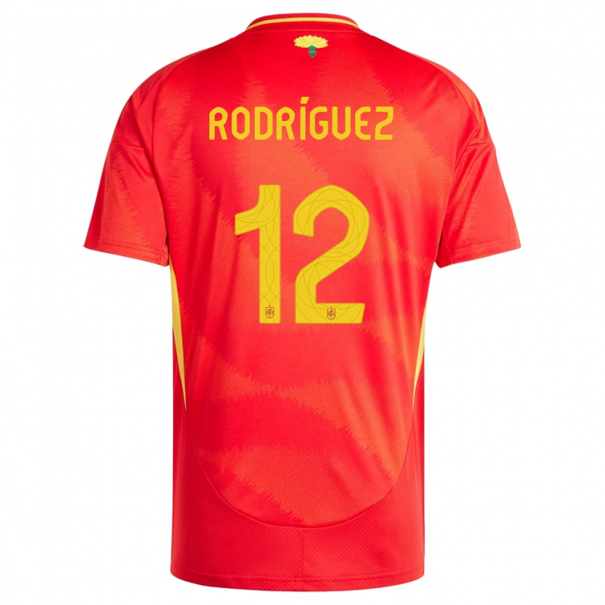 Niño Camiseta España Lucia Rodriguez #12 Rojo 1ª Equipación 24-26 La Camisa Perú