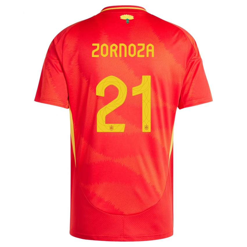 Niño Camiseta España Claudia Zornoza #21 Rojo 1ª Equipación 24-26 La Camisa Perú