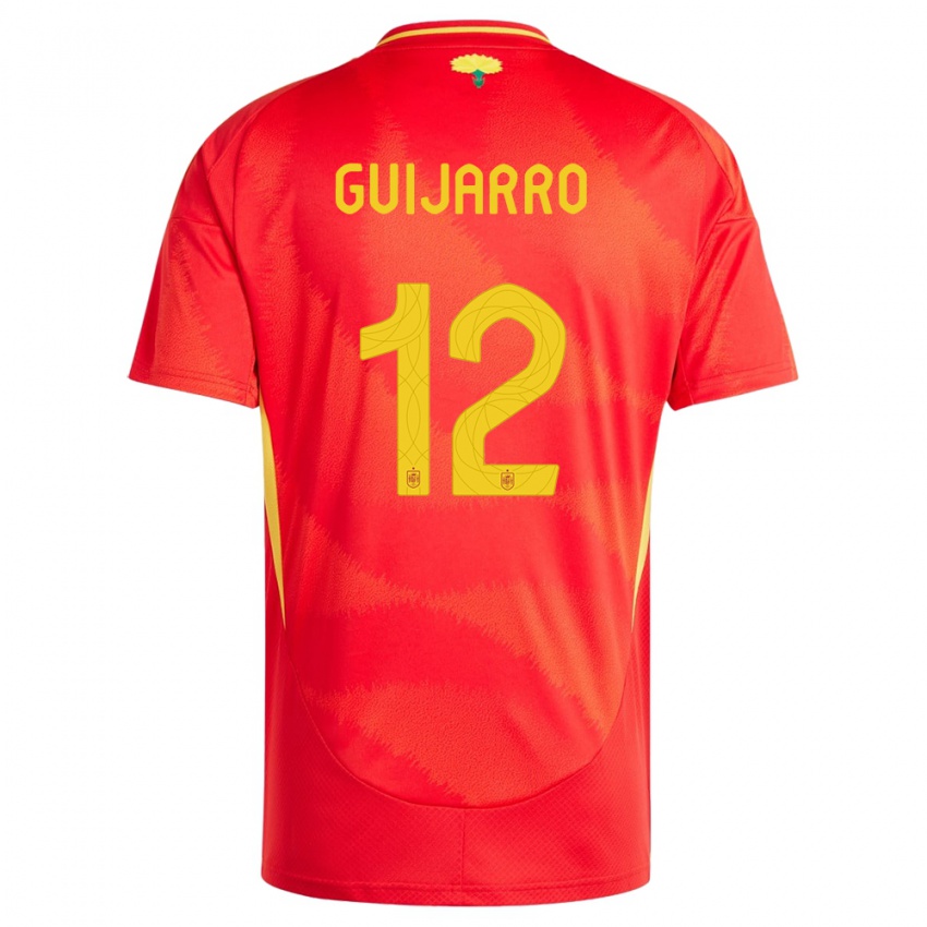 Niño Camiseta España Patricia Guijarro #12 Rojo 1ª Equipación 24-26 La Camisa Perú