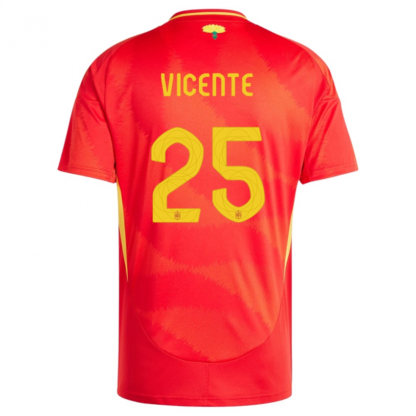 Niño Camiseta España Ainhoa Vicente #25 Rojo 1ª Equipación 24-26 La Camisa Perú