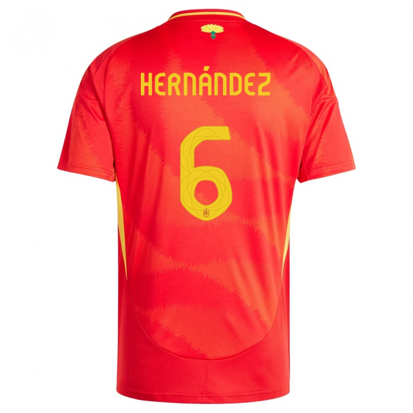 Niño Camiseta España Gerard Hernandez #6 Rojo 1ª Equipación 24-26 La Camisa Perú