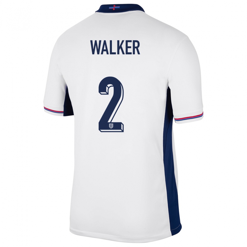 Niño Camiseta Inglaterra Kyle Walker #2 Blanco 1ª Equipación 24-26 La Camisa Perú