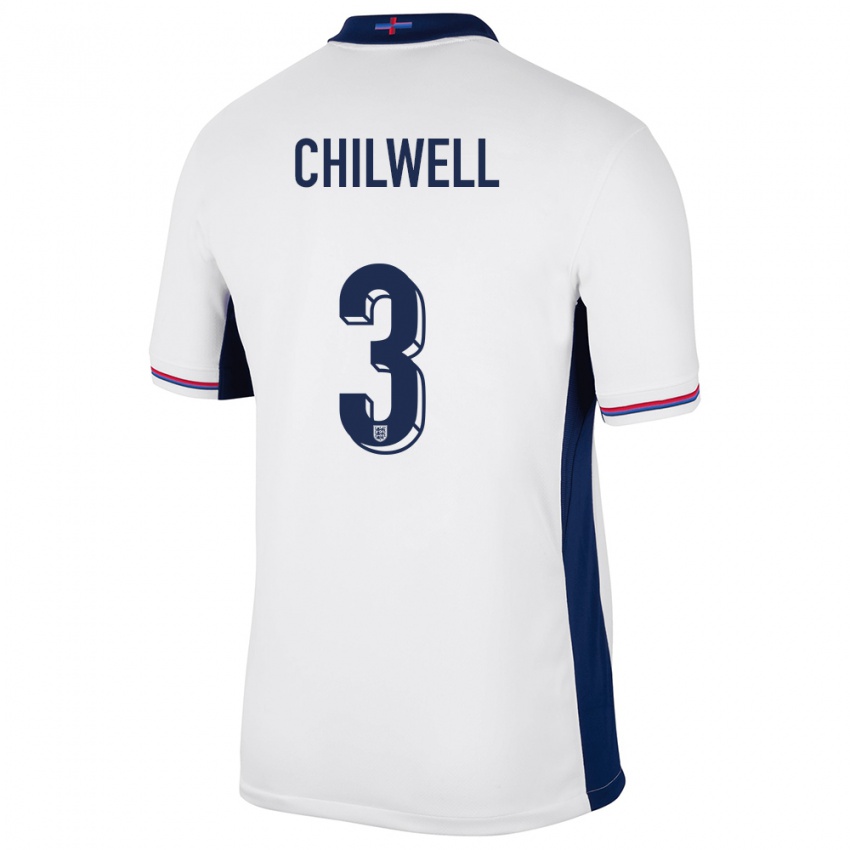 Niño Camiseta Inglaterra Ben Chilwell #3 Blanco 1ª Equipación 24-26 La Camisa Perú