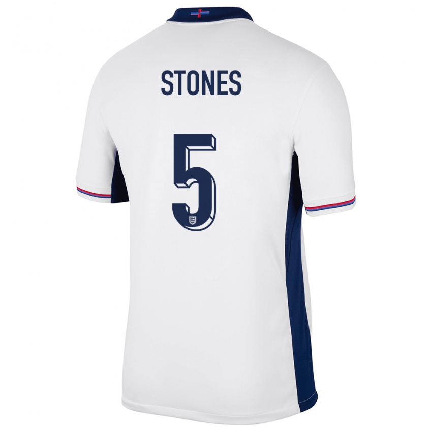 Niño Camiseta Inglaterra John Stones #5 Blanco 1ª Equipación 24-26 La Camisa Perú