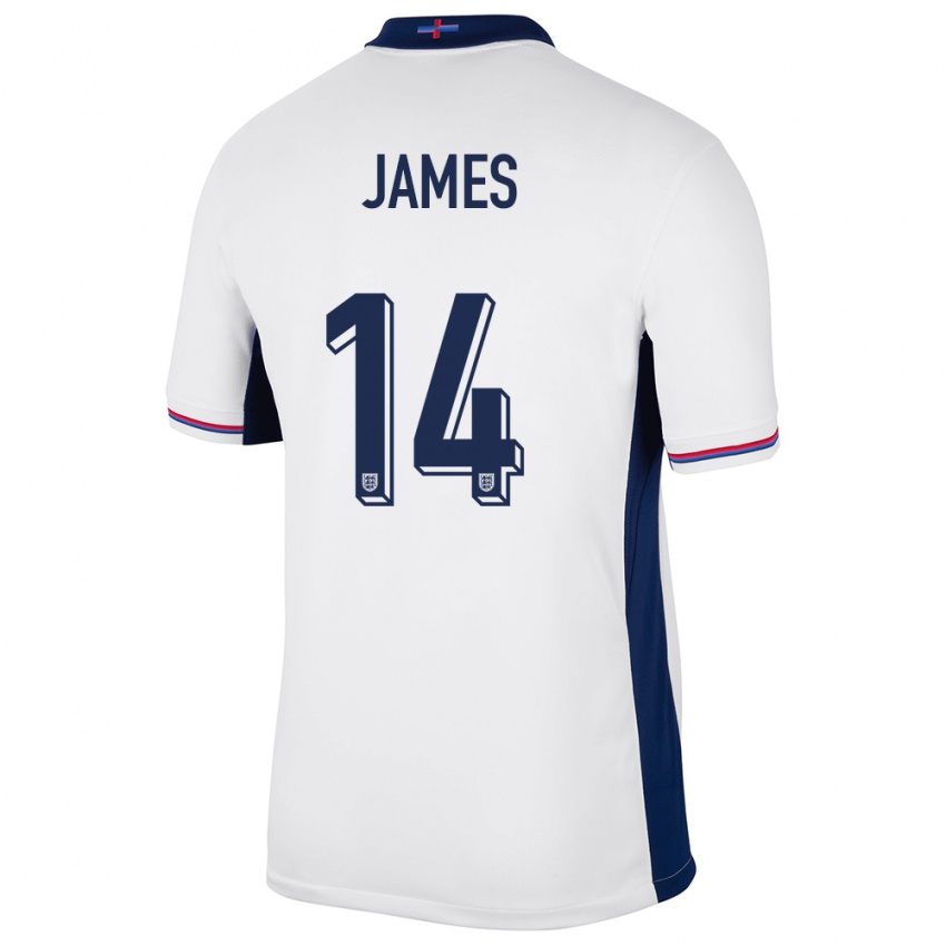 Niño Camiseta Inglaterra Reece James #14 Blanco 1ª Equipación 24-26 La Camisa Perú