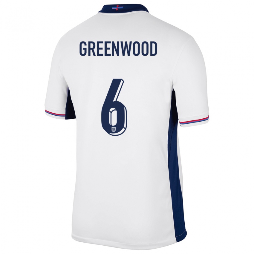 Niño Camiseta Inglaterra Alex Greenwood #6 Blanco 1ª Equipación 24-26 La Camisa Perú