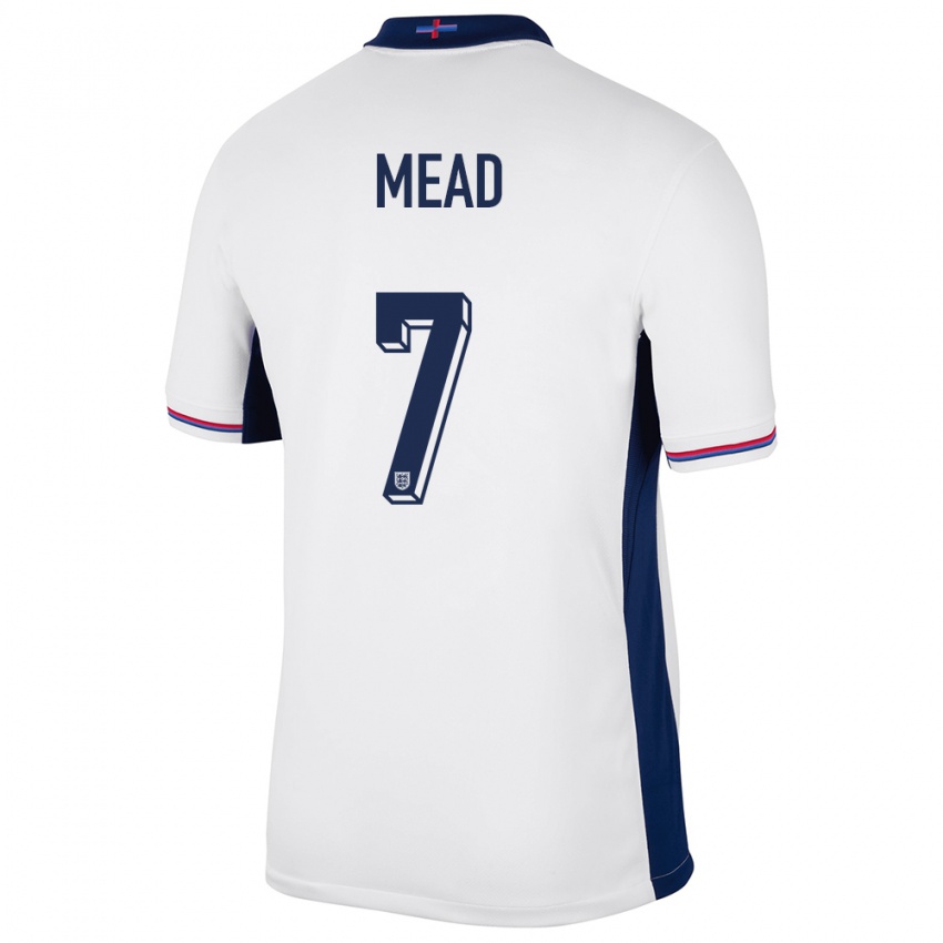 Niño Camiseta Inglaterra Beth Mead #7 Blanco 1ª Equipación 24-26 La Camisa Perú