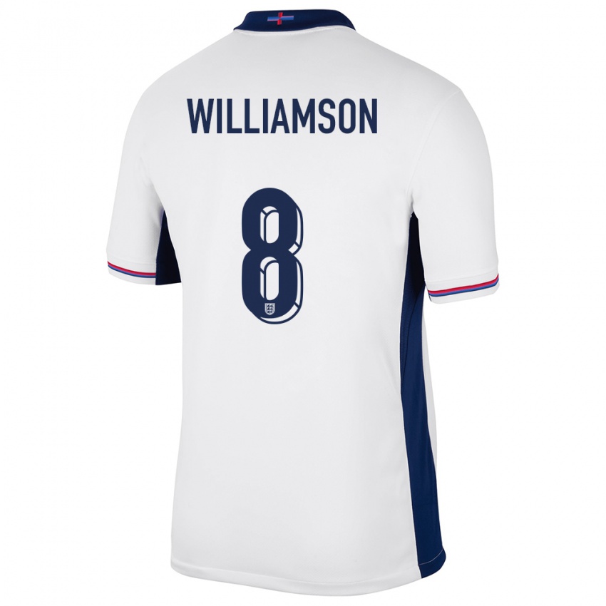 Niño Camiseta Inglaterra Leah Williamson #8 Blanco 1ª Equipación 24-26 La Camisa Perú