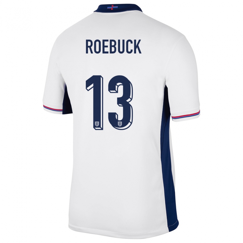 Niño Camiseta Inglaterra Ellie Roebuck #13 Blanco 1ª Equipación 24-26 La Camisa Perú