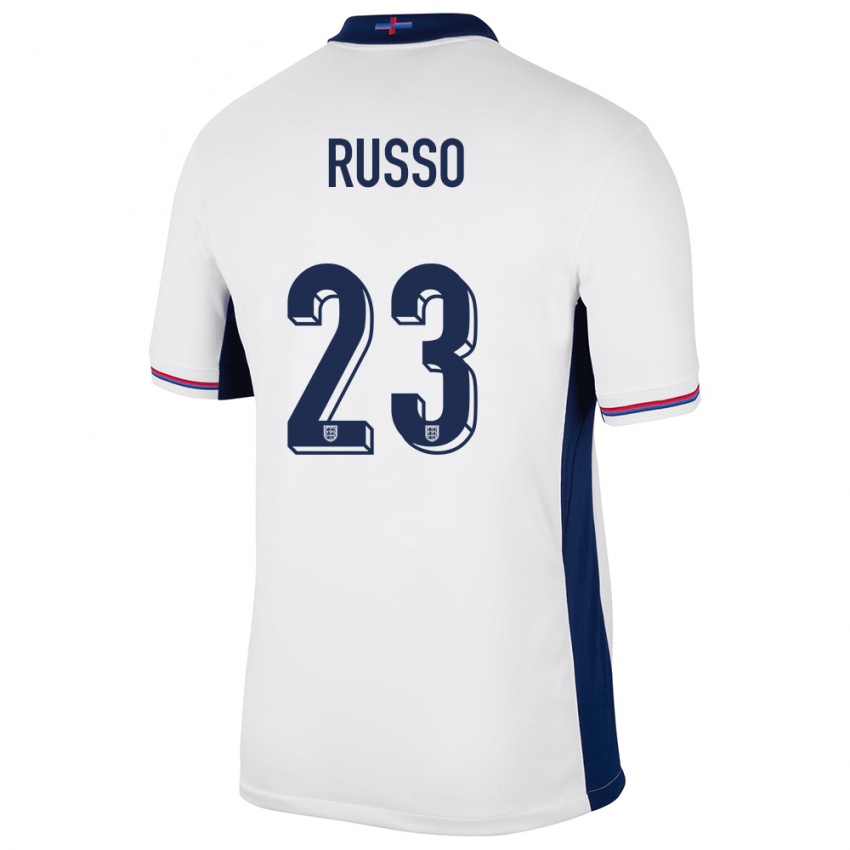 Niño Camiseta Inglaterra Alessia Russo #23 Blanco 1ª Equipación 24-26 La Camisa Perú