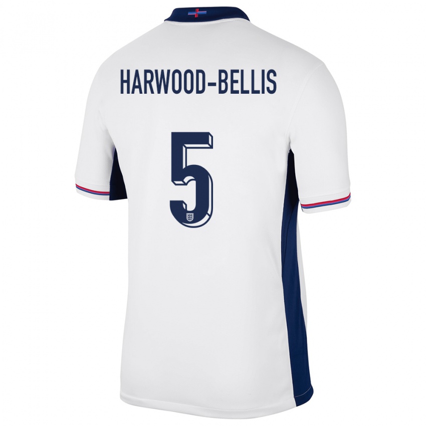 Niño Camiseta Inglaterra Taylor Harwood Bellis #5 Blanco 1ª Equipación 24-26 La Camisa Perú