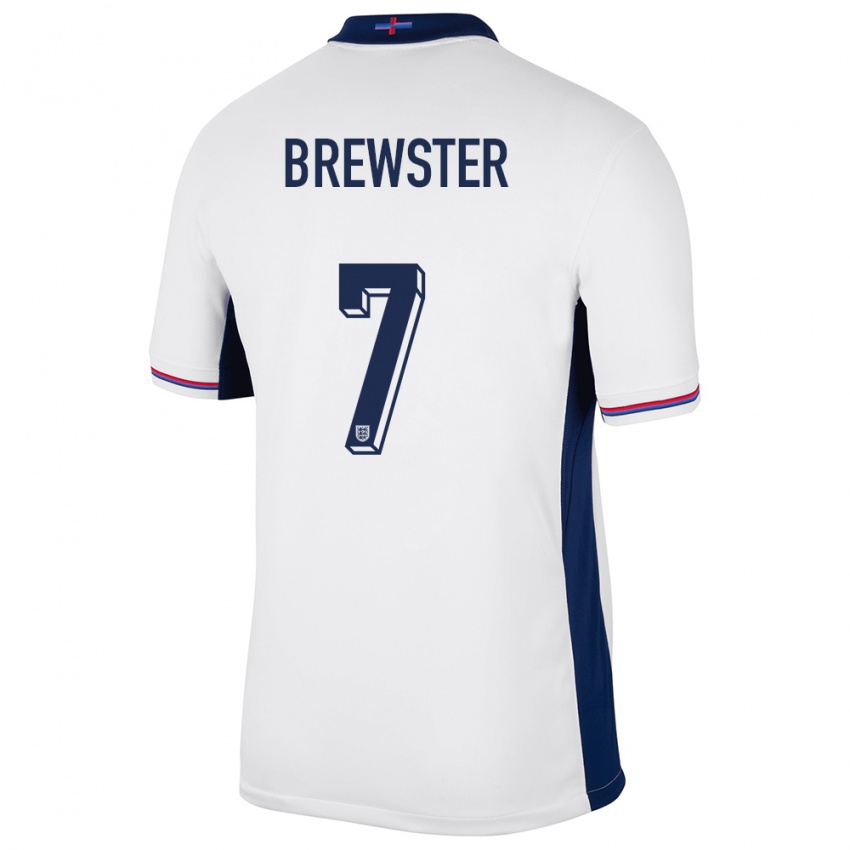 Niño Camiseta Inglaterra Rhian Brewster #7 Blanco 1ª Equipación 24-26 La Camisa Perú