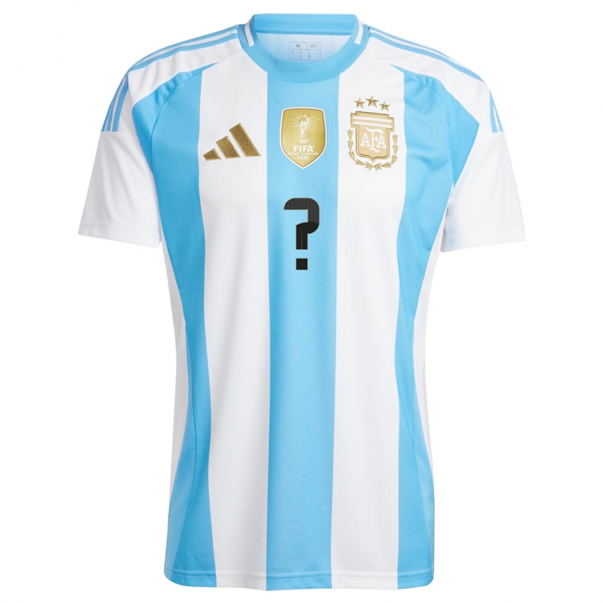 Niño Camiseta Argentina Su Nombre #0 Blanco Azul 1ª Equipación 24-26 La Camisa Perú