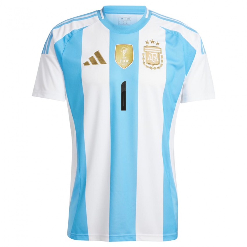 Niño Camiseta Argentina Federico Gomes Gerth #1 Blanco Azul 1ª Equipación 24-26 La Camisa Perú