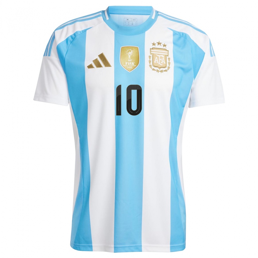 Niño Camiseta Argentina Lionel Messi #10 Blanco Azul 1ª Equipación 24-26 La Camisa Perú