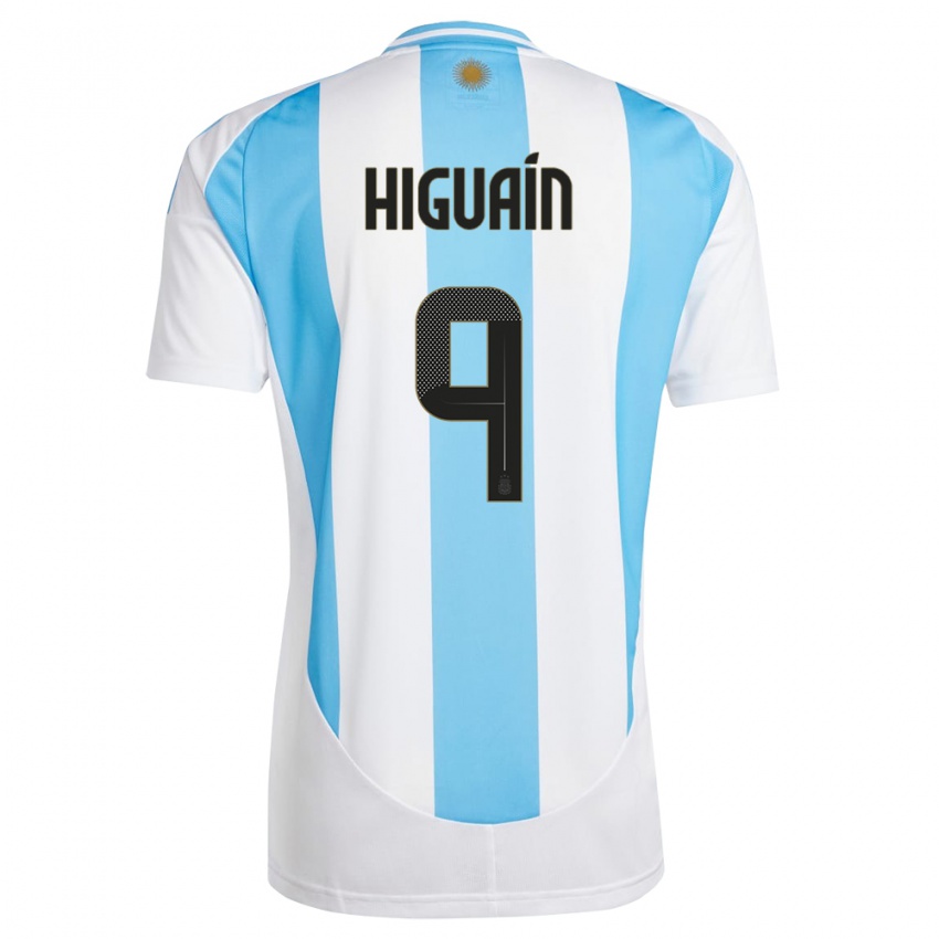 Niño Camiseta Argentina Gonzalo Higuain #9 Blanco Azul 1ª Equipación 24-26 La Camisa Perú