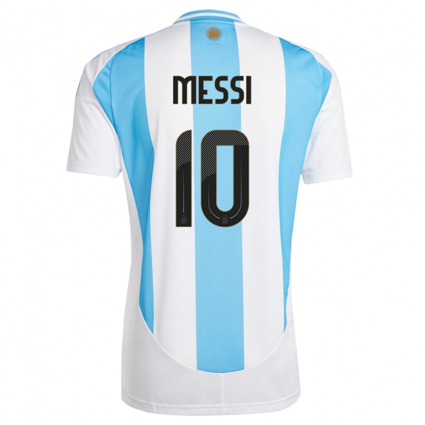 Niño Camiseta Argentina Lionel Messi #10 Blanco Azul 1ª Equipación 24-26 La Camisa Perú