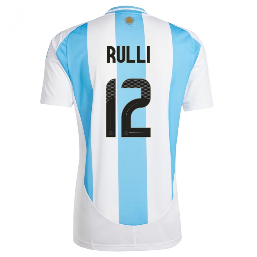 Niño Camiseta Argentina Geronimo Rulli #12 Blanco Azul 1ª Equipación 24-26 La Camisa Perú